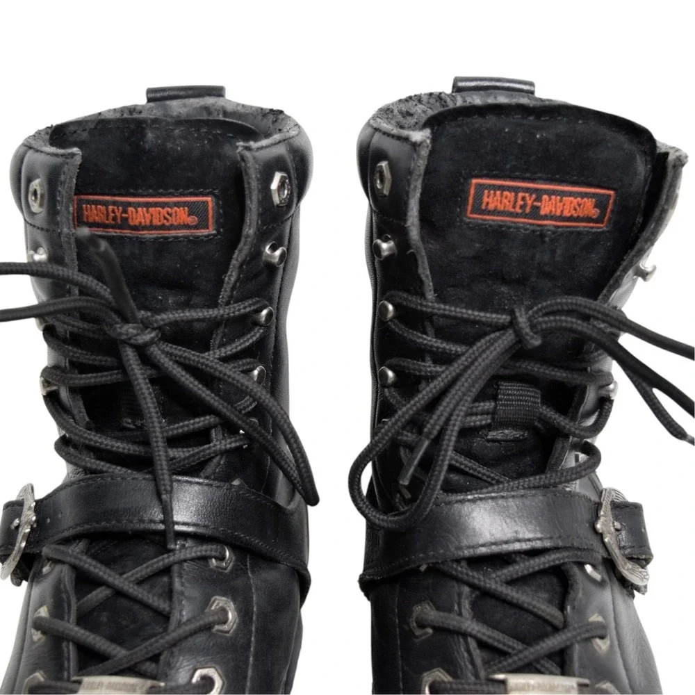 Harley-Davidson Faded Glory Mens 13 Black Leather Motorcycle Riding Boots 91003